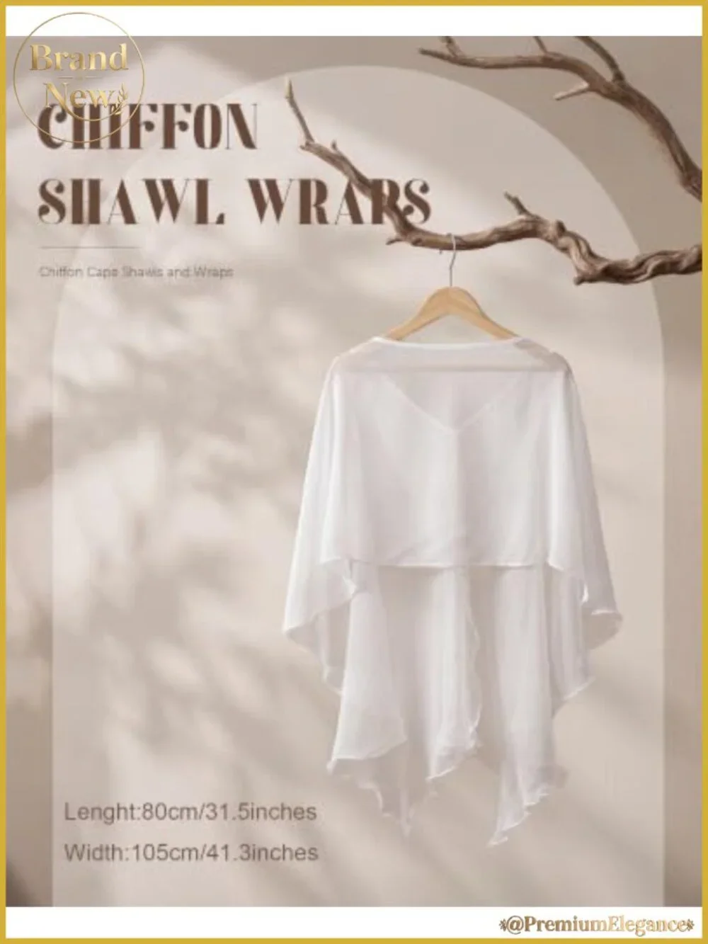 Chiffon Shawl Wrap Lettuce Edge One Size Cover Up Formal Capelet